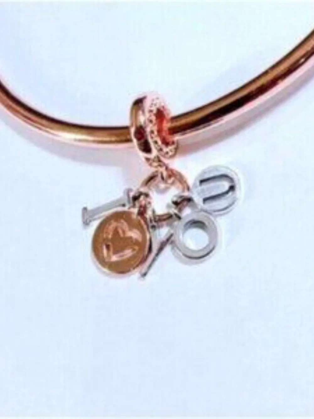 I Love You Letters Charm For Bracelet, Sterling Silver Charm - Picture 3 of 5